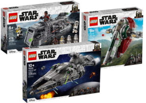 LEGO Star Wars 75315 Crucero Ligero Imperial, 75312 La nave estelar de Boba Fett y 75311 Imperial Armored Marauder